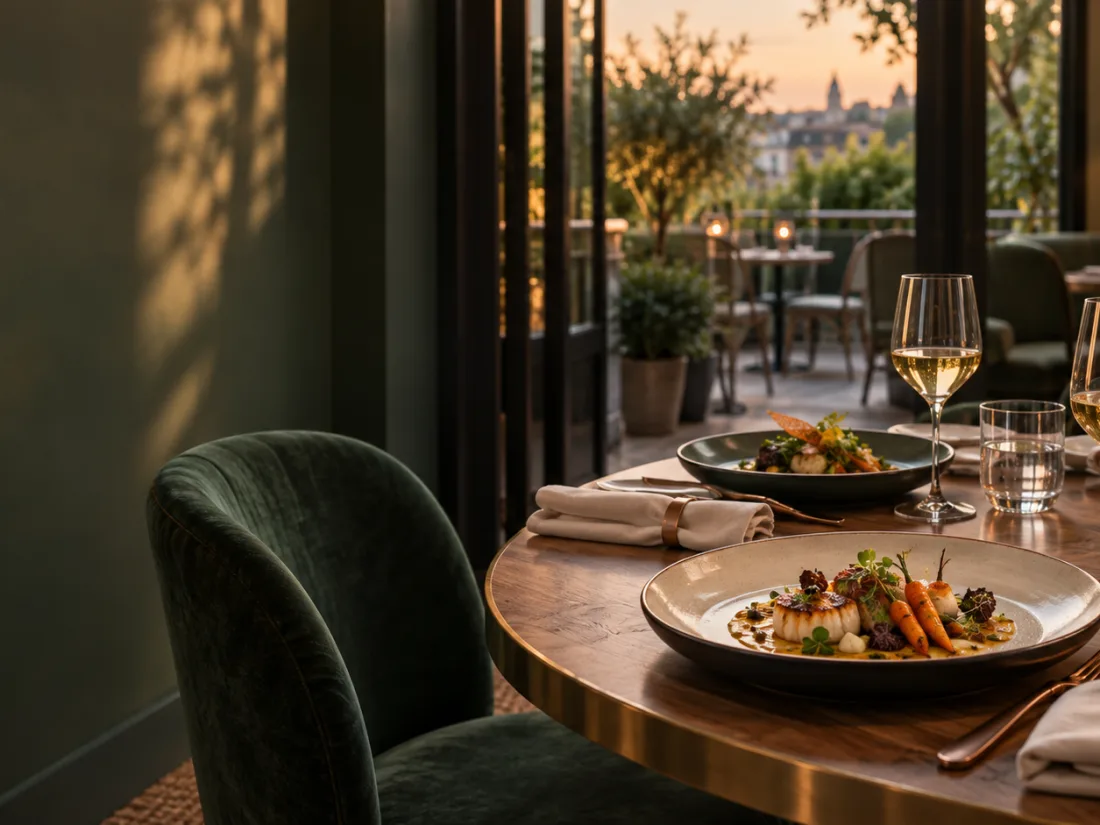 Salle et tables dressées du restaurant O’Jazy Issy